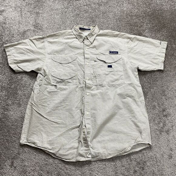 Columbia Other - Columbia PFG Omni Shade Super Bonehead Outdoor Shirt Mens Medium Check Casual
